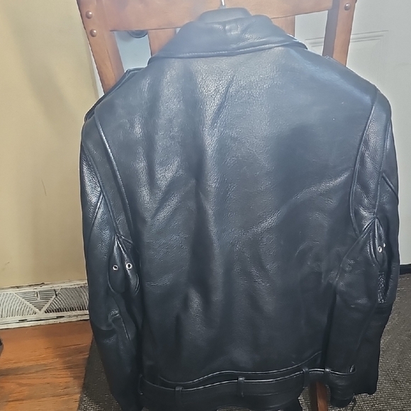 Wilson Black Leather Men's Motorcycle Jacket - Picture 11 of 11
